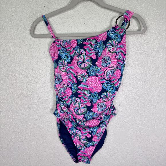 Lilly Pulitzer Other - ON HOLD Lilly Pulitzer Leola Swimsuit Womens 4 One Piece Oyster Bay Navy Shroom